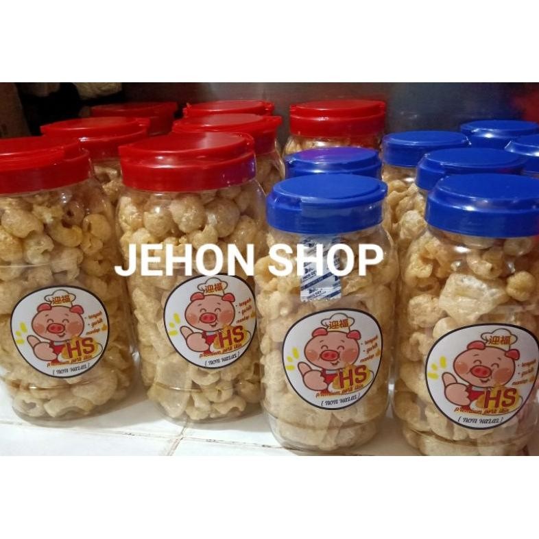 

Kerubi/Kerupuk Kulit Babi Toples 2Liter/B2 Kualitas Premium Import 180Gram