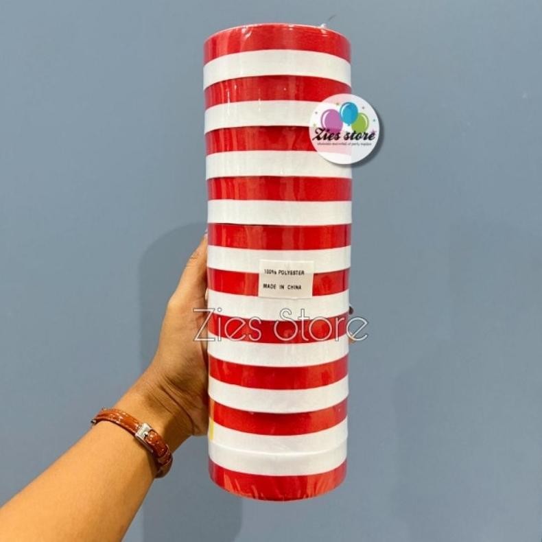 

If56 Pita Satin Merah Putih Ukuran 1Inch / Pita 17 Agustus Merah Putih 2,5Cm