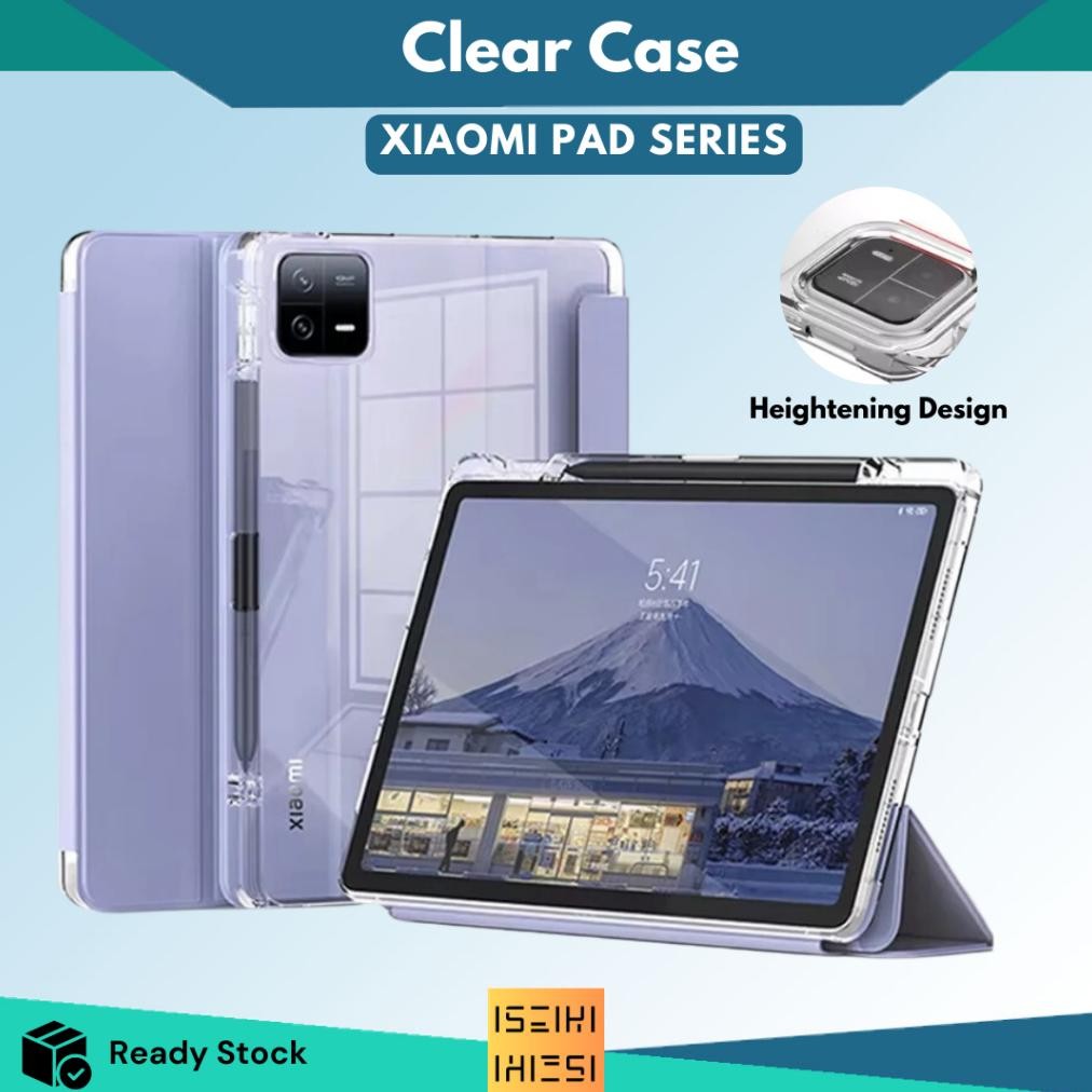 (NEW MODEL) Case redmi pad pro 12.1 / Poco Pad Casing xiaomi pad 6s pro Clear TPU Smart Autolock Tri