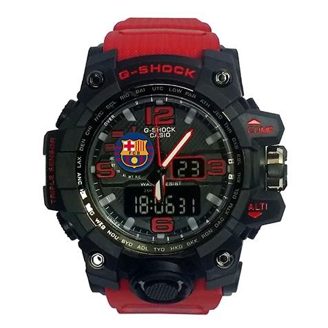 GSHOCK Jam Tangan Pria LOGO BARCELONA FC BOLA DIGITAL ANALOG DUAL TIME ANTI AIR Keren Terbaru Premiu