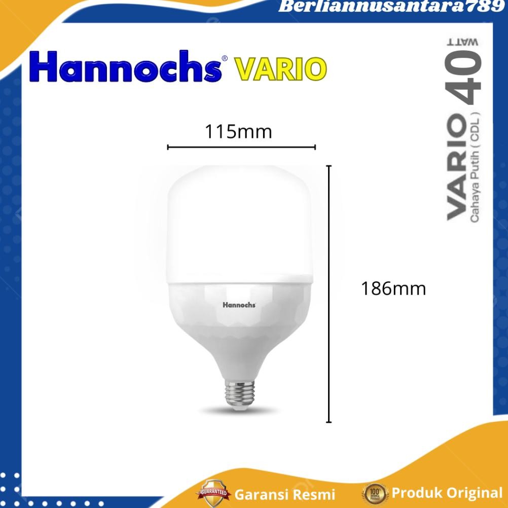 Grosir Hannoch Bohlam Lampu Led Vario 40Watt Cahaya Putih Terang Dengan Frosted Cover - Garansi Resm