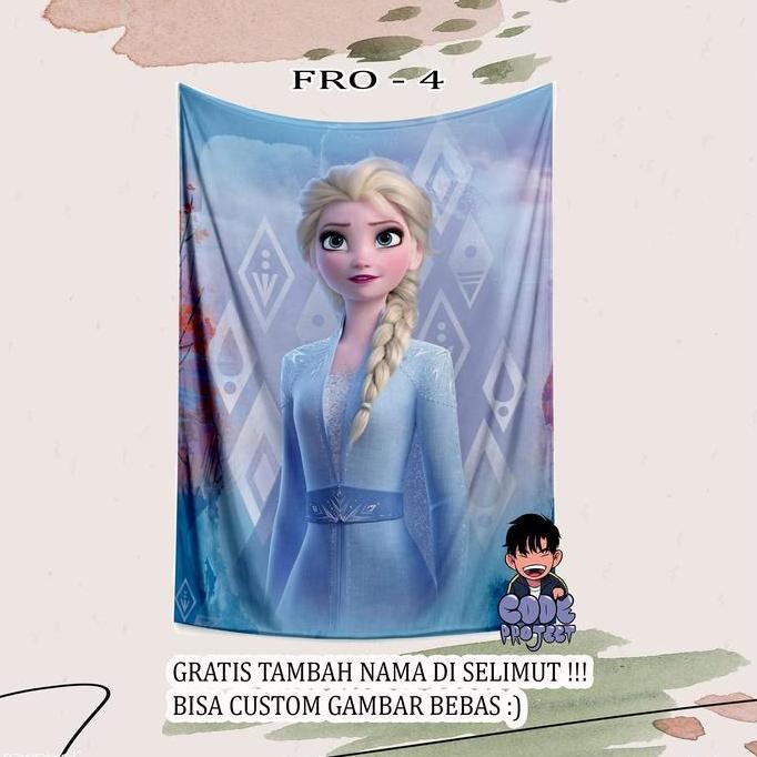 SELIMUT ANAK FROZEN - selimut anak lucu - selimut anak bisa pakai nama - kado anak lucu - custom sel
