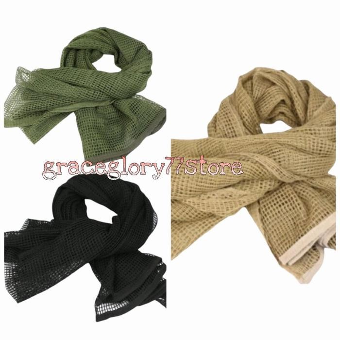 Syal Shemag Jaring Besar Army Tactical Militer Polos