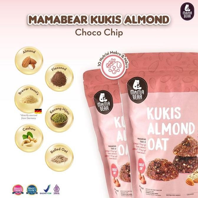 

MamaBear [BUY 3 GET 4] Kukis Almond Oat Special Promo GET Cookies & Cream Cookies Mungil BPOM Halal