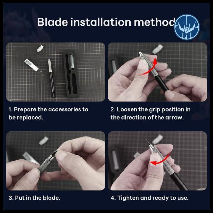 

Terlaris STEDI Pen Knife 6mm Set With Carbon Steel Blades - Hobby Knife Model Kit Gundam Best Seller