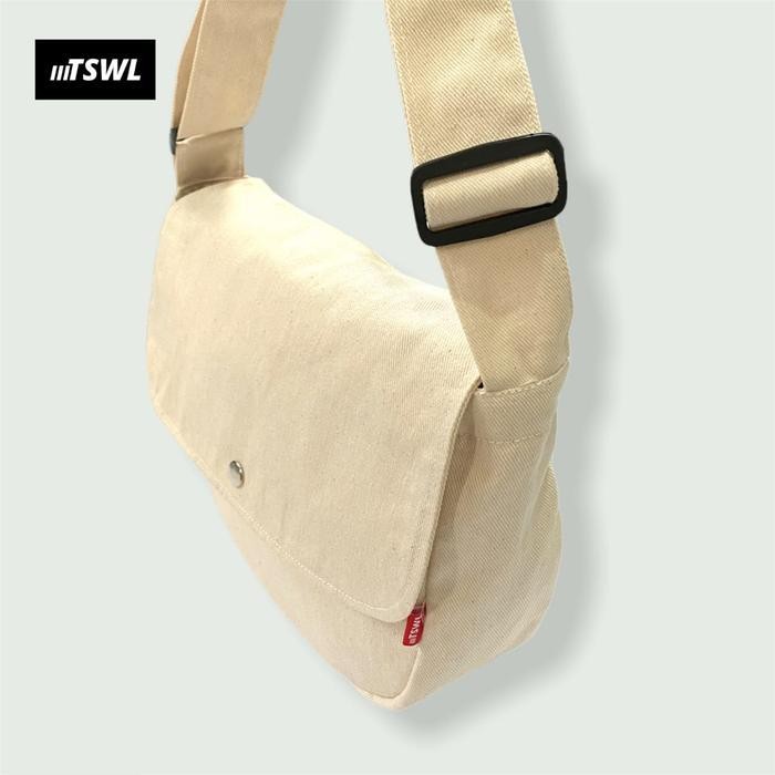 Tas Selempang Cowok Skena Sling Bag Canvas Kanvas Mini Kecil Pria Wanita Outfit Keren Vintage Sekola