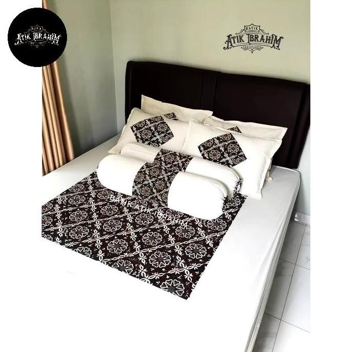 Sprei 200x200x20 Batik Tulis Kombinasi Polos Abdul