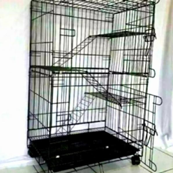 Promo Kandang Kucing 3 Tingkat Ukuran P60 L40 T100 - Kandang Besi Bertingkat