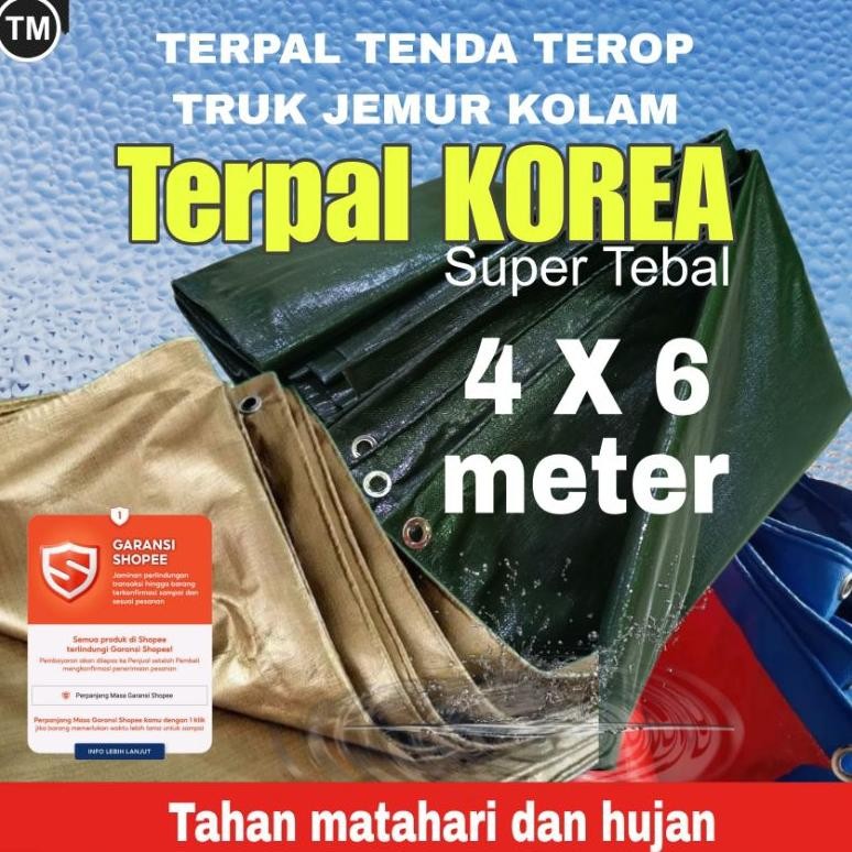 Terpaulin Terpal A12 Korea Ukuran 4X6 Meter Super Tebal