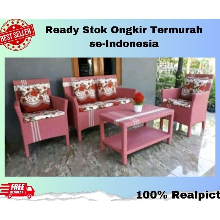 Sale Ready Stok Kursi Sofa Hawai Rotan Sintetis 1 Set Kursi Santai Kursi Tamu Minimalis Murah