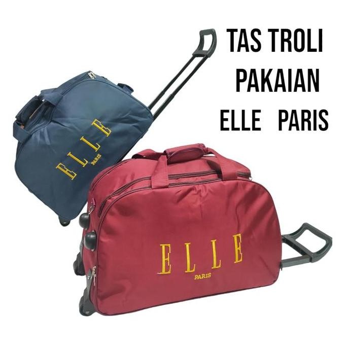 TAS PAKAIAN TROLLY ELLE PARIS KOPER TRAVELBAG TAS TROLI RODA