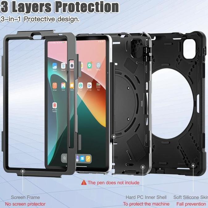 Ori - Casing Armor + Strap Xiaomi Mi Pad 5 / Mi Pad 5 Pro Case Standing Tali Pegangan Tablet