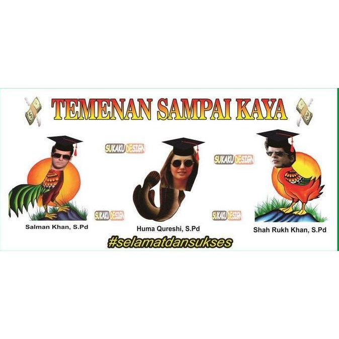 ready banner lucu / wisuda / ulang tahun / sidang design pecel lele