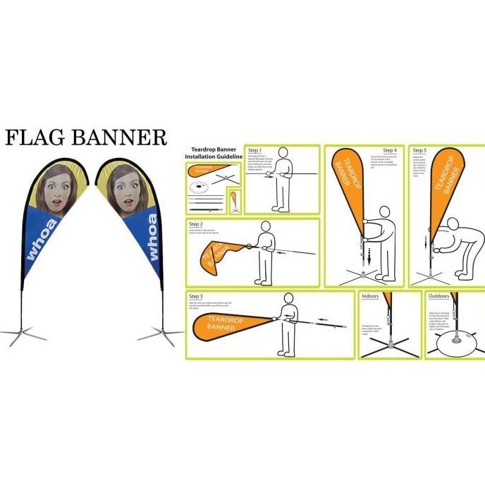 ready advertising flag Banner - Flying Banner - standing umbul umbul 5meter