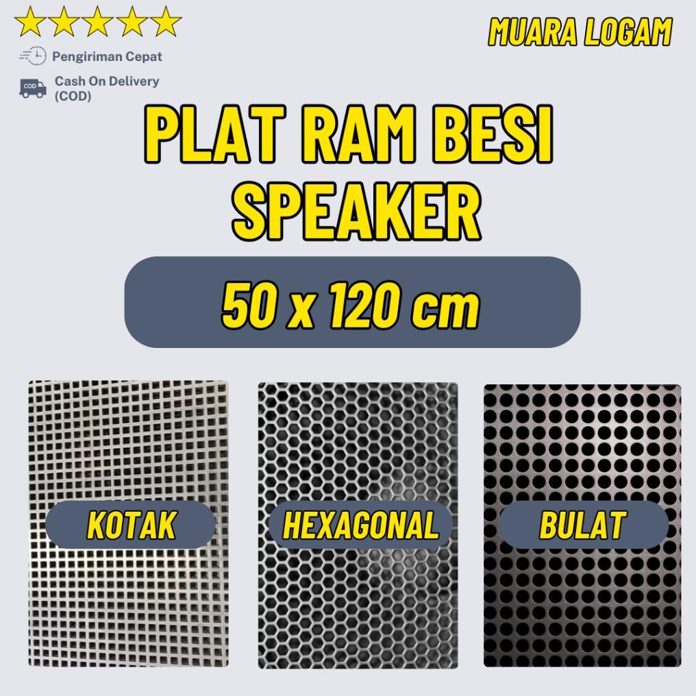 50 x 120 cm | RAM Speaker Model Plat Besi  Lobang Grill Speaker Mesh Cover Grill Pelindung Audio DiM