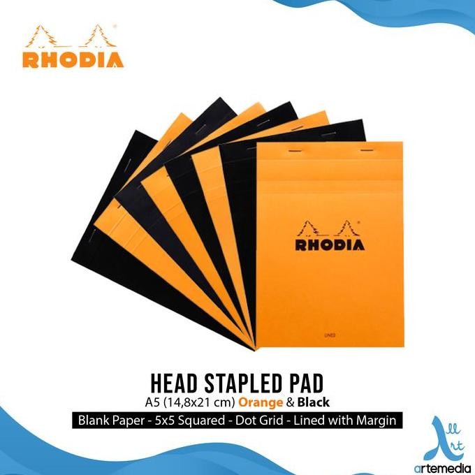 

New Rhodia Notepad A5 N16 | Buku Catatan Head Stapled Pad Import