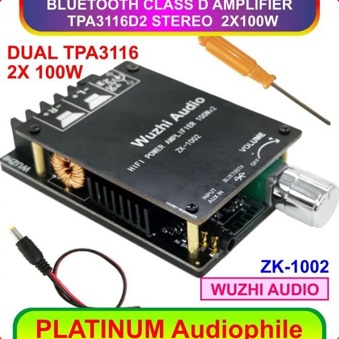 TPA3116 Amplifier Class D Bluetooth 5.0 Hifi Stereo Amplifier TPA3116D2 2x 100W Original  ZK-1002 Di