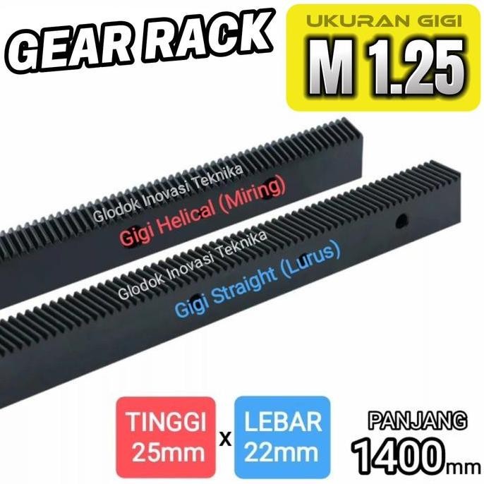 Batang Rel Guide Helical Gear Rack Pinion 1.25 Cnc Router