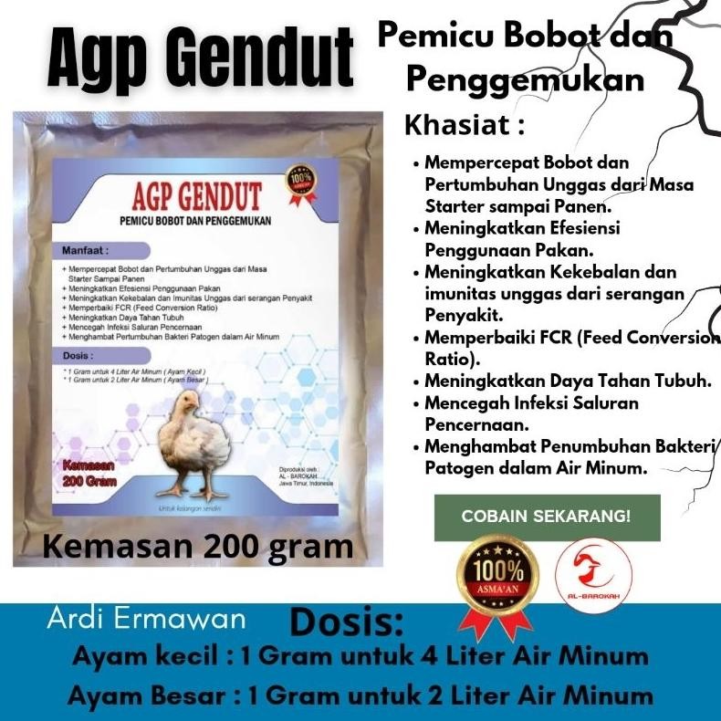 NEWW AGP GENDUT - Penambah Bobot- Ayam Starter Sampai Panen