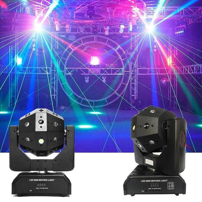 New Lampu Sorot Mini Moving Head Beam RGBW Spot LED Panggung Musik Disko