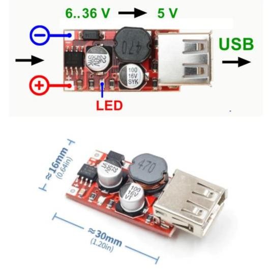 MODUL USB 5V 3A CHARGER HP POWER BANK- DC STEP DOWN MOBIL MOTOR XL2001