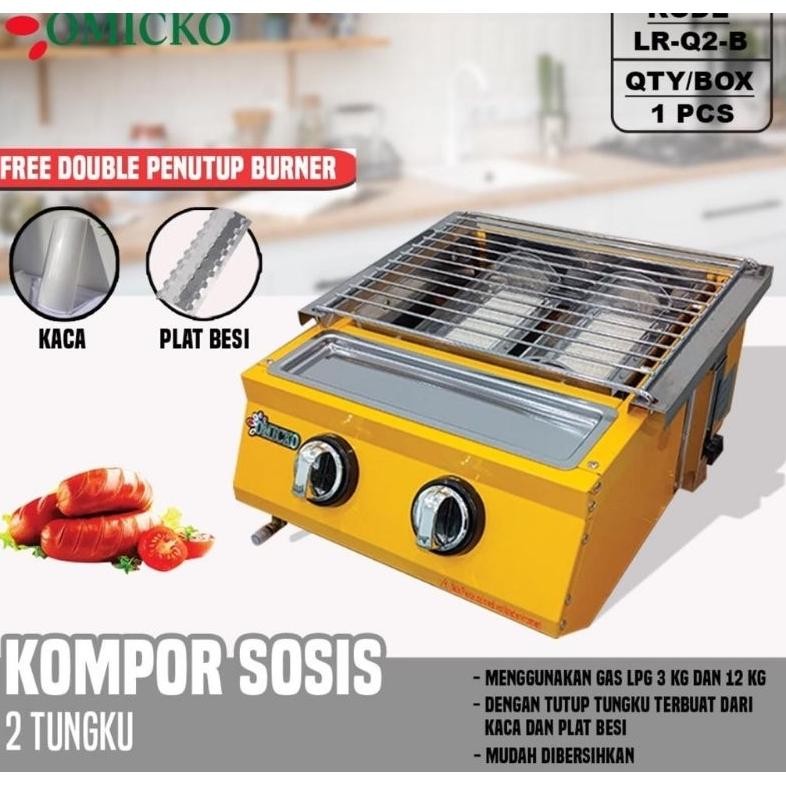 Terlaris Kompor Panggang Sosis / Pemanggang / Bakar Sosis Omicko 2 Tungku Kualitas Terjamin