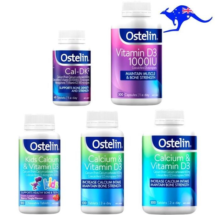OSTELIN Calcium Vitamin D3 130 Tablets 300 1000iu Capsules Cal-DK2 60