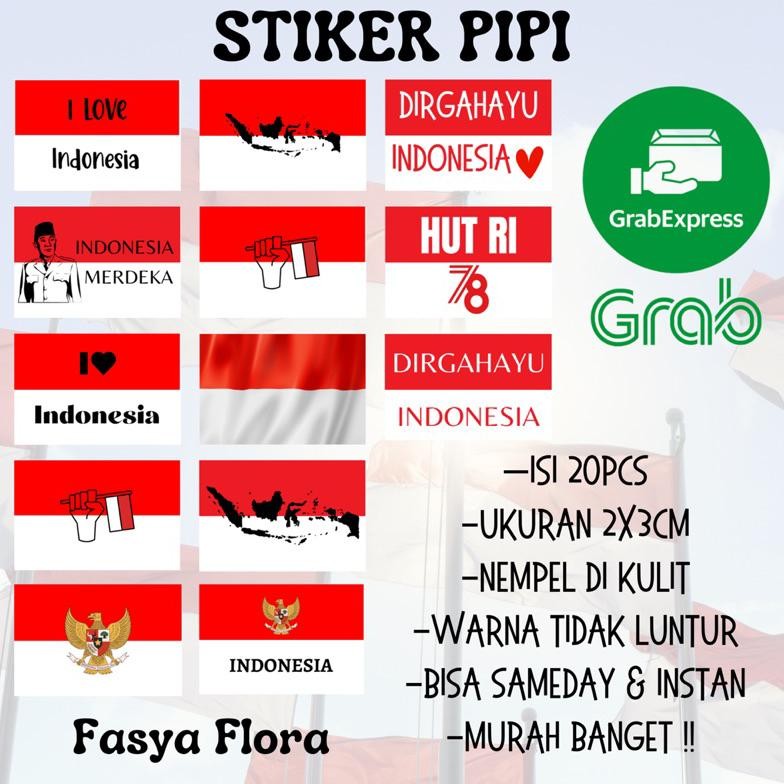 

Gha-68 [20 Pcs] Stiker Bendera Pipi (Indonesia Merah Putih) 17 Agustus