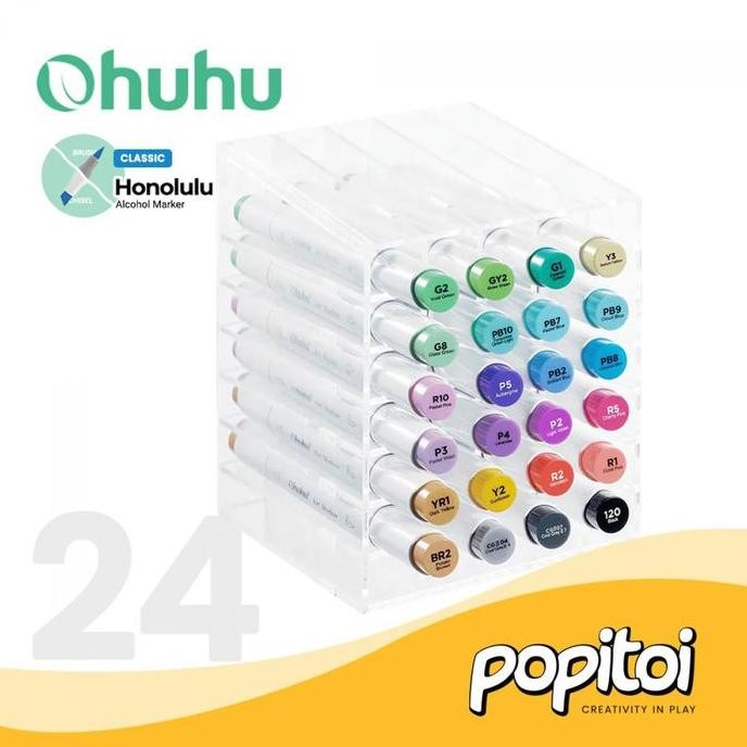 

Promo Ohuhu Honolulu Classic 24 Colors Dual Tip Brush & Chisel Art Marker | Spidol Dual Tip Ohuhu 24 Warna - Brush & Chisel Marker Untuk Gambar & Sketch