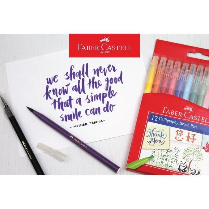 

Promo Set Kuas Kaligrafi Faber-Castell Calligraphy Brush Pen Isi 12 Warna