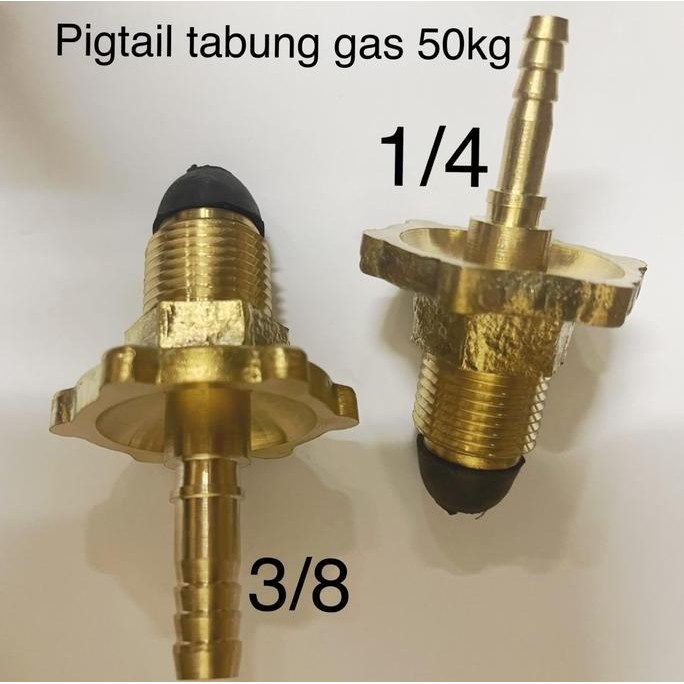 Promo Nepel Pigtail Gas 50Kg Untuk Selang 3/8 Dan 1/4