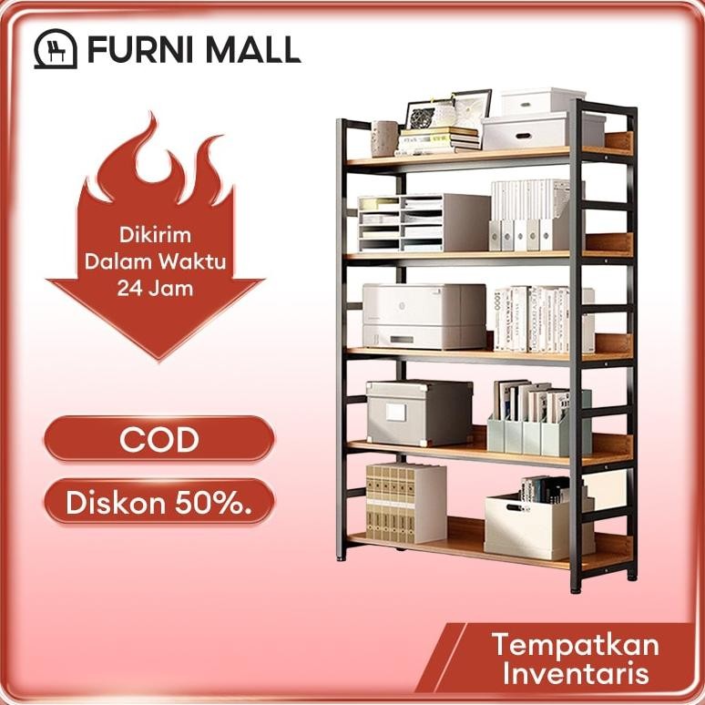 Rak Buku Besi Rak Susun Rak Besi Siku 5/4/3 Susun Rak Besi Siku Lubang Rak Serbaguna 100*30*174cm