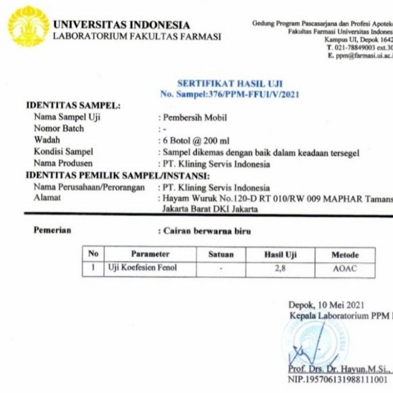 Cairan Wiper Mobil | Klin'S Wiper Fluid