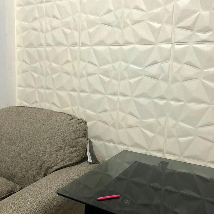 Wallpaper Foam Peredam Panas Dan Suara Batu Panel Putih