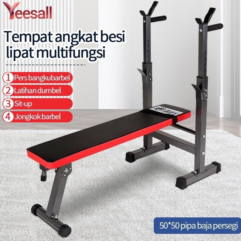 Bench Press Kecil Multi Fungsi Berat Bangku Alat Olahraga Rumahan Fitness Gym Sit Up Board Rak Barbe