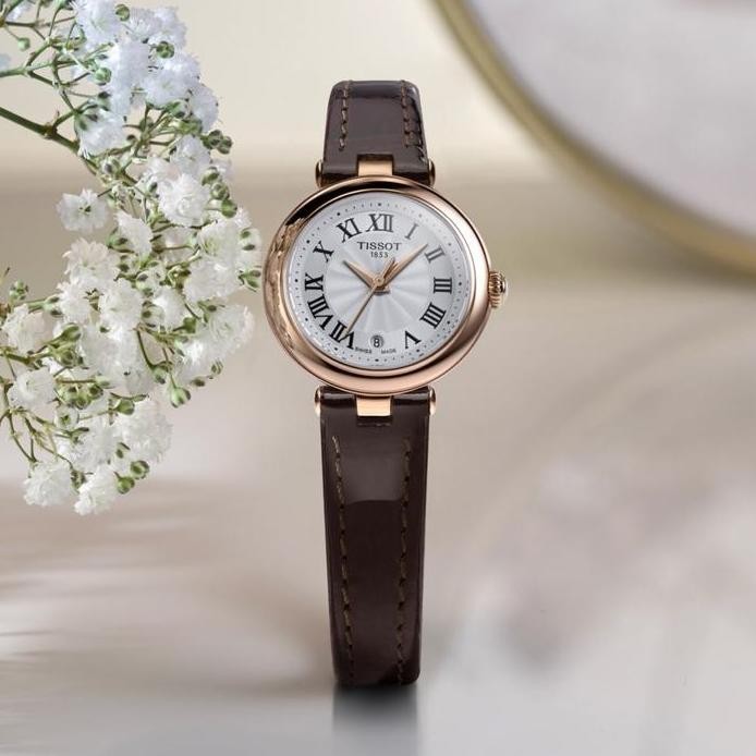 new  Tissot Bellissima Small Lady Leather strap/Tali kulit Jam tangan wanita Original T126.010.36.01