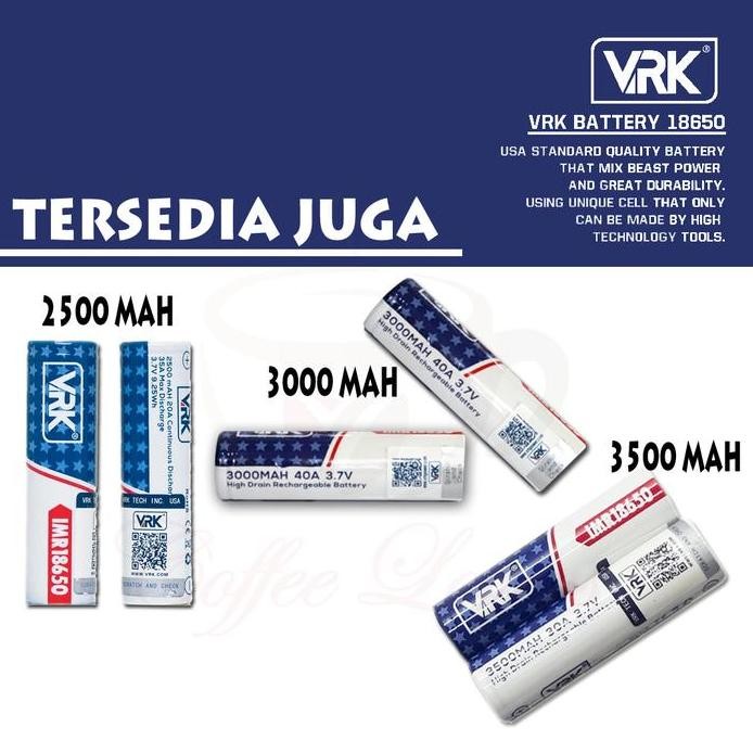 VRK BATTERY 2500MAH 18650 AUTHENTIC OTEN | ORIGINAL 100% BATERAI murah