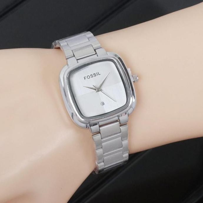 new  READY - Jam Tangan Fossil Wanita Tali Rantai Model Kotak Free Box