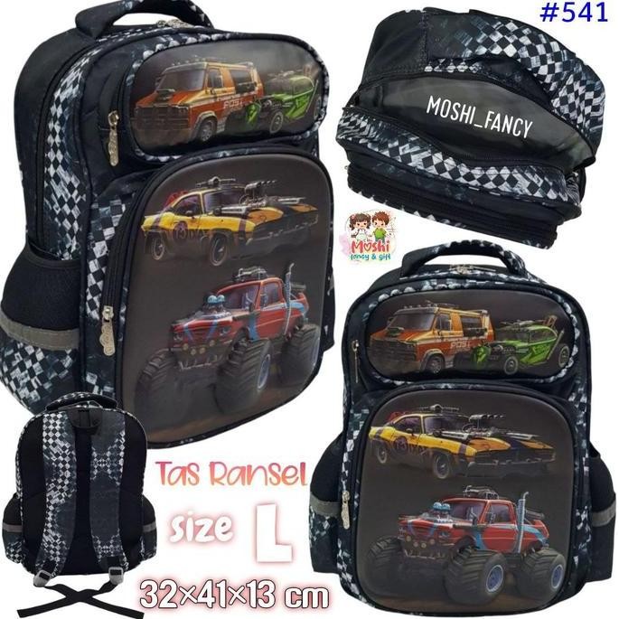 Promo / Terlaris Tas Ransel Anak Laki-Laki Motif Mobil / Tas Sekolah Anak Laki-Laki Motif Car / Tas 