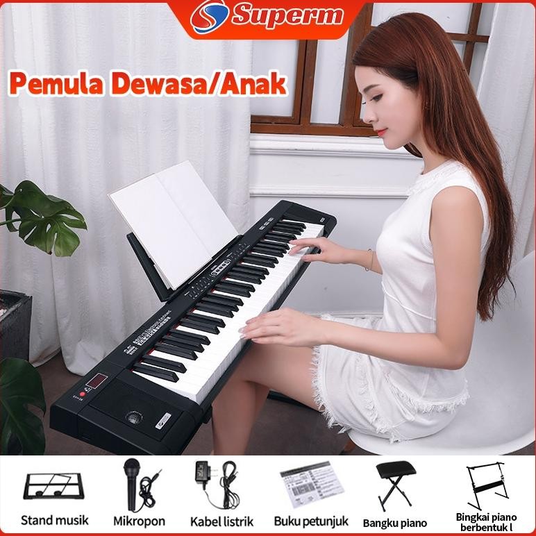 Piano Elektronik Multifungsi, Piano 61-Key, Piano Elektronik Profesional Rumah Pintar
