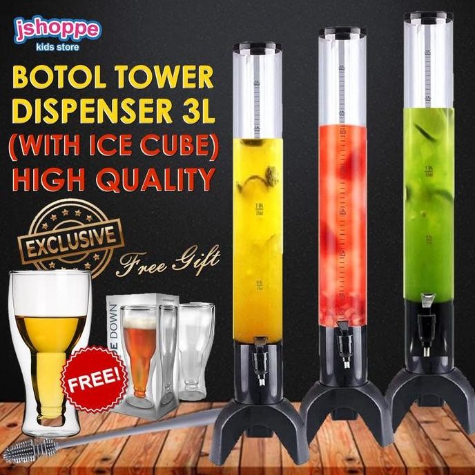 3L Ice Cube Beer Tower Dispenser / Botol Tower / Bir Tower