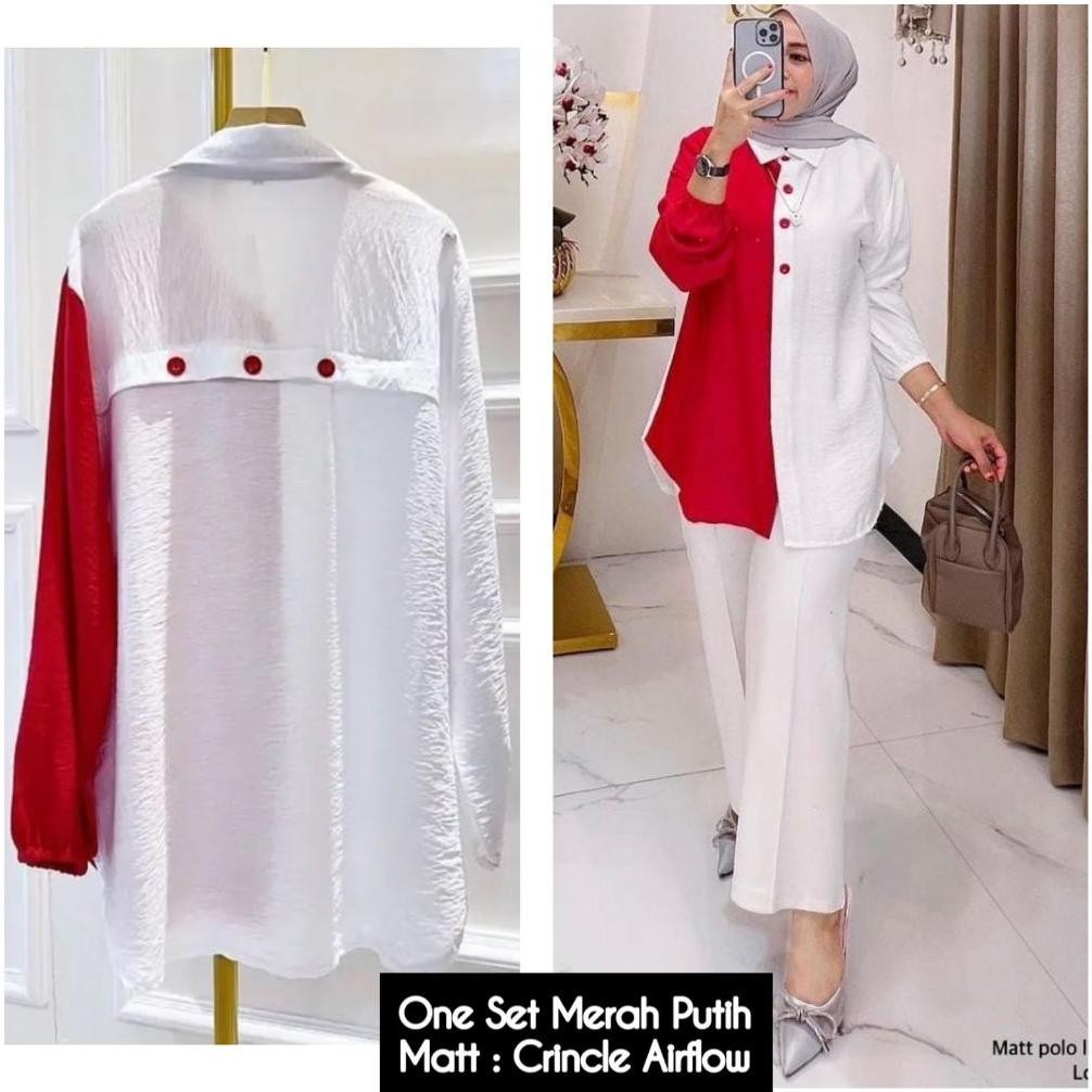 New SETELAN WANITA DIRGAHAYU KE 78 // BAJU SETELAN 17 AGUSTUS WANITA MERAH PUTIH // SETELAN WANITA U