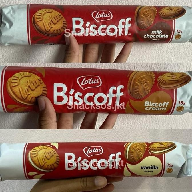

LOTUS BISCOFF BISCUIT SANDWICH CARAMEL WITH MILK CHOCOLATE / VANILLA CREAM / BISCOFF CREAM - BISKUIT