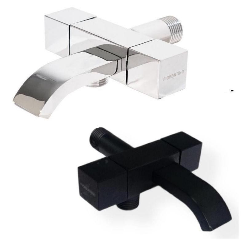 Kran Shower Cabang Fiorentino Minimalis Hitam / Silver