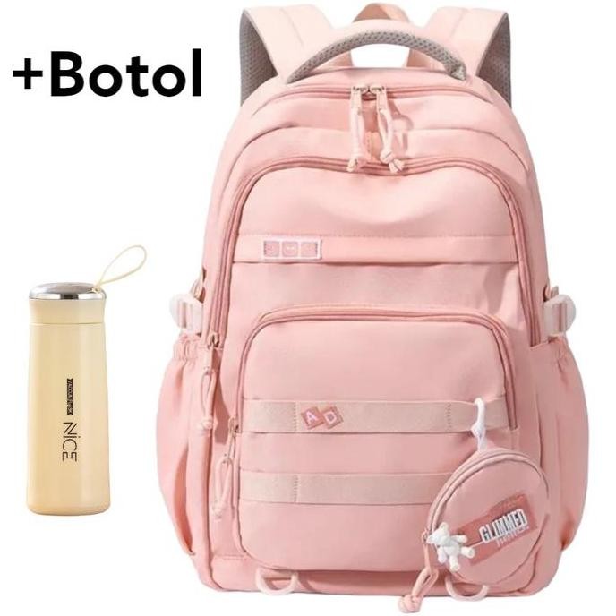 

Tas ransel sekolah sd smp sma Tas ransel anak perempuan terbaru kapasitas besar muat banyak buku alat tulis dan botol minuman fashion miya