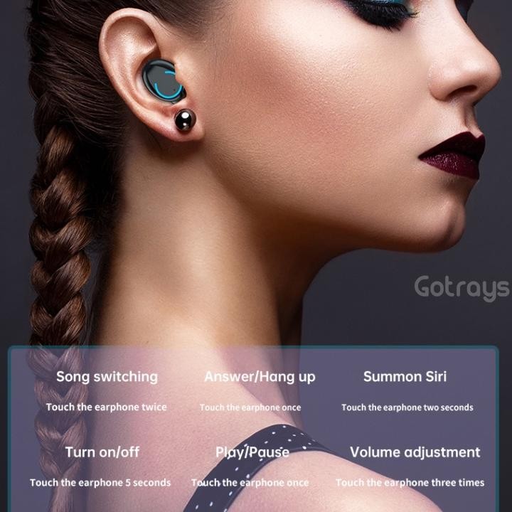 Heatshrin F9-47 F9 F9-5Headset Bluetooth Wireless Earphone Senter Tws With Mic Headphones 9D Bass St