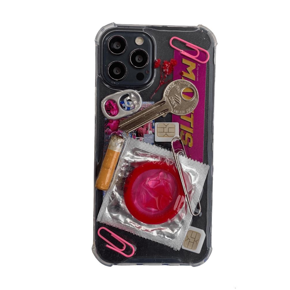 Ready_Stock_Cod Case Iphone Aesthetic Resin Pink Love Edition, For All Type Iphone Ta-68