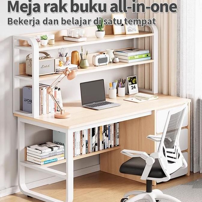 Etife Meja / Meja Belajar / Meja Kerja / Meja Degeng Rak Buku / Meja Rak / Lemari Laci / Meja Laci /