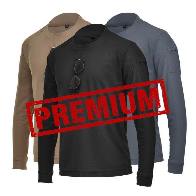 Kaos Polos / Baju Polos Pria Tactical - Lengan Panjang Premium