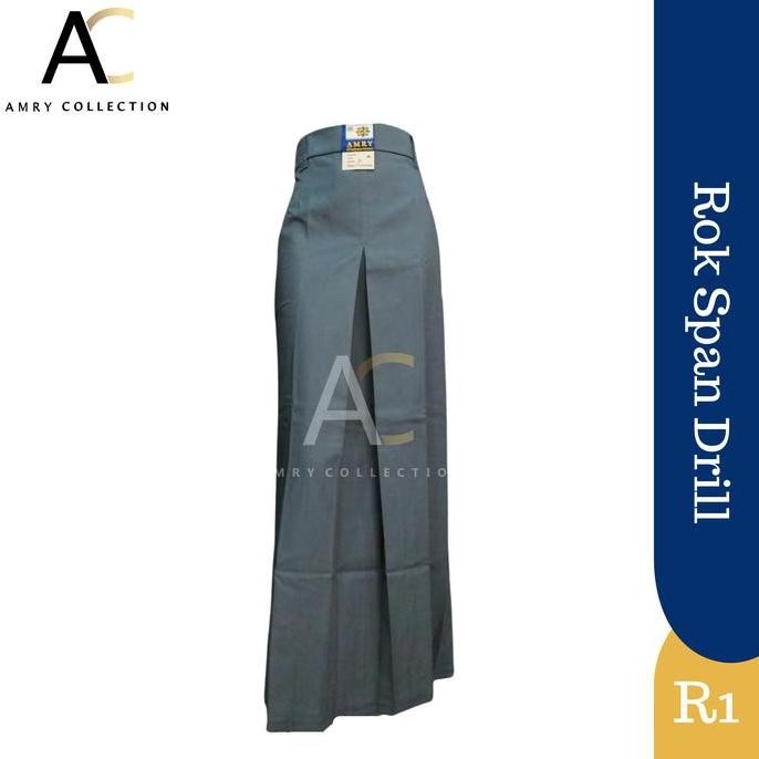 Rok Sekolah Smp Sma Model Span Rempel 1 Belah Tengah - Rok Span Smp Sma Fit Kain Seragam